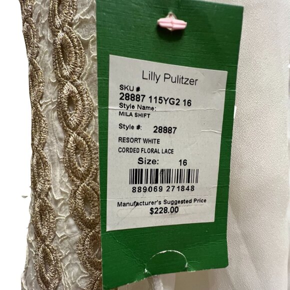 NWT Lilly Pulitzer Mila Shift Dress White Lace Style #: 28887 - Picture 10 of 11
